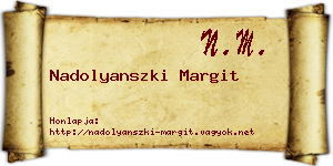 Nadolyanszki Margit névjegykártya